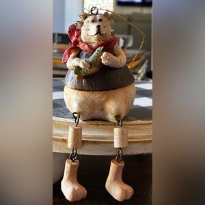 Bear Ornament with Red Scarf